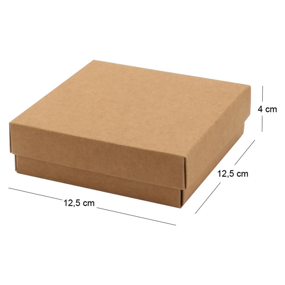Kapaklı Kraft Kutu 12,5 X 12,5 X 4 cm