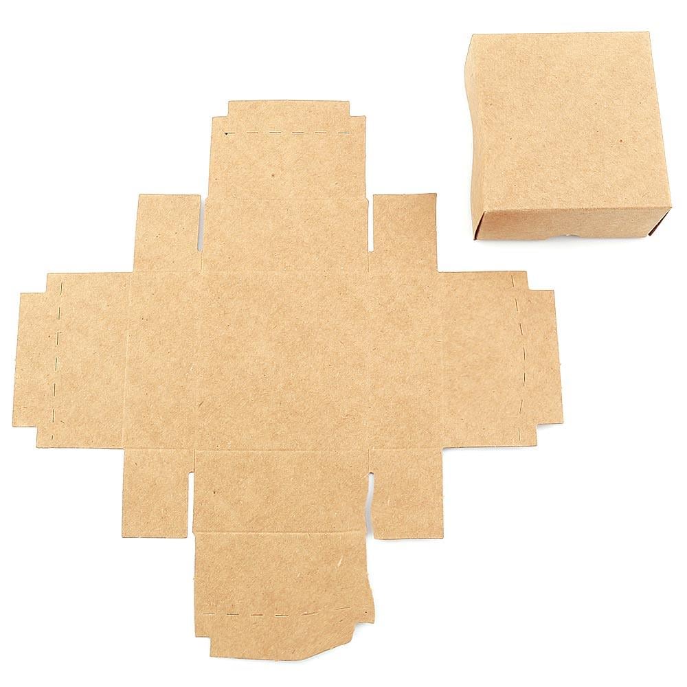 Kapaklı Kraft Kutu 7x7x3 cm (10 Adet)