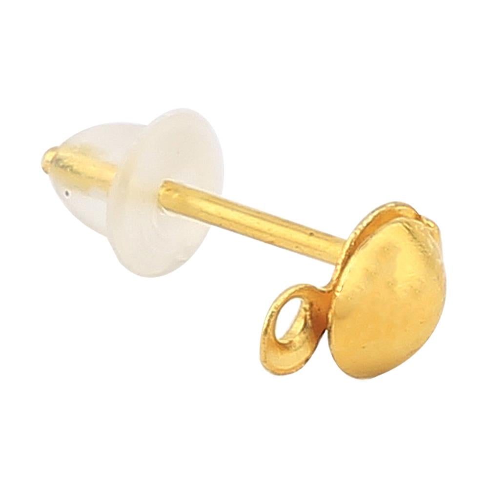 Kapamalı ve Halkalı Gold Küpe Çivisi
