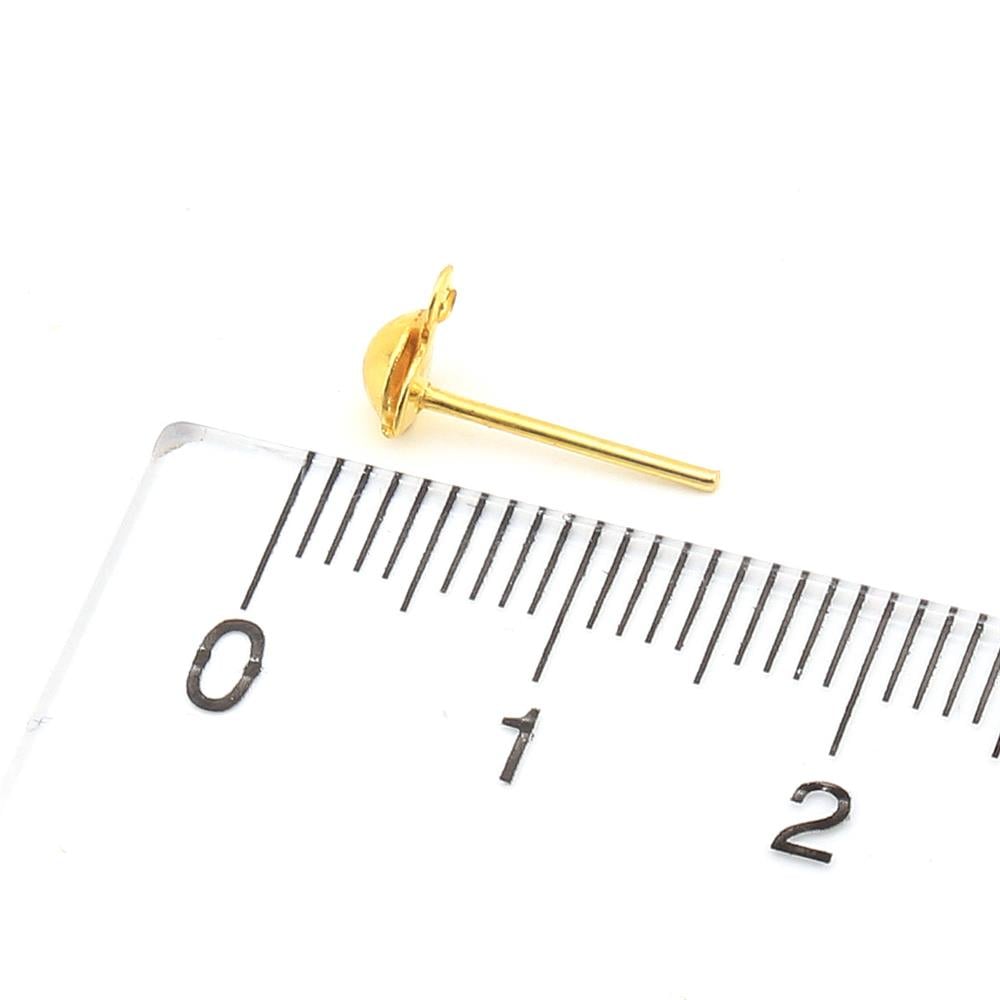 Kapamalı ve Halkalı Gold Küpe Çivisi