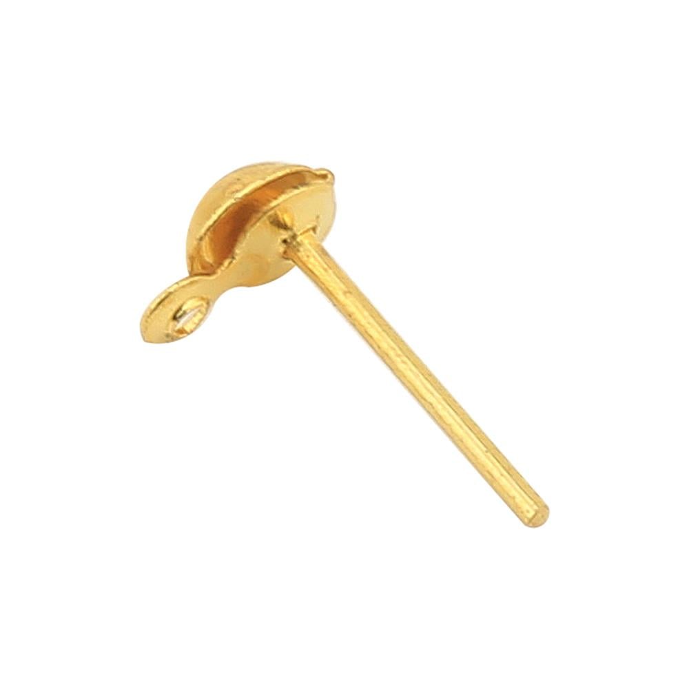 Kapamalı ve Halkalı Gold Küpe Çivisi
