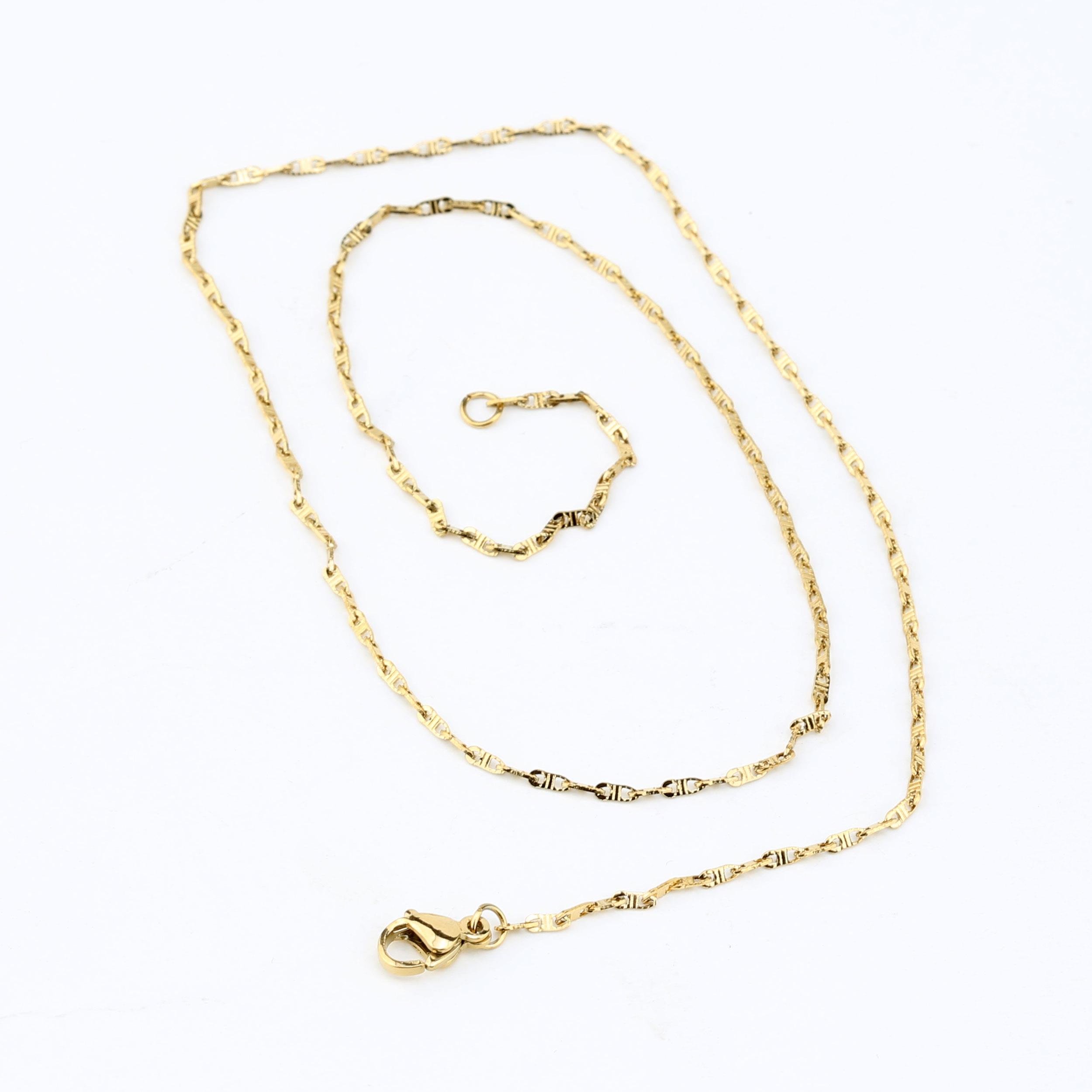 Kararmaz Çelik Altın Kolye Zinciri 45 cm