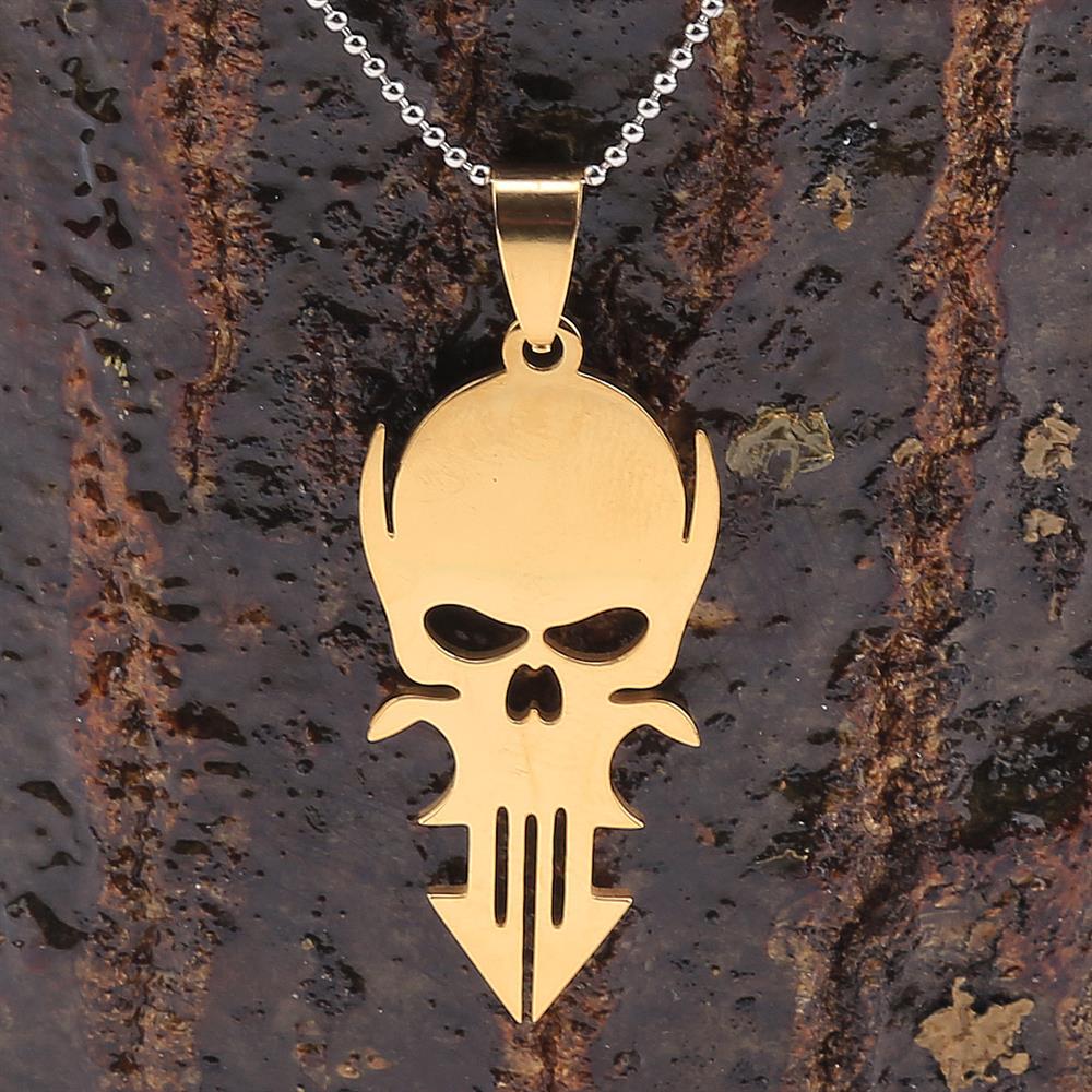 Kararmaz Çelik Kurukafa Kolye Ucu