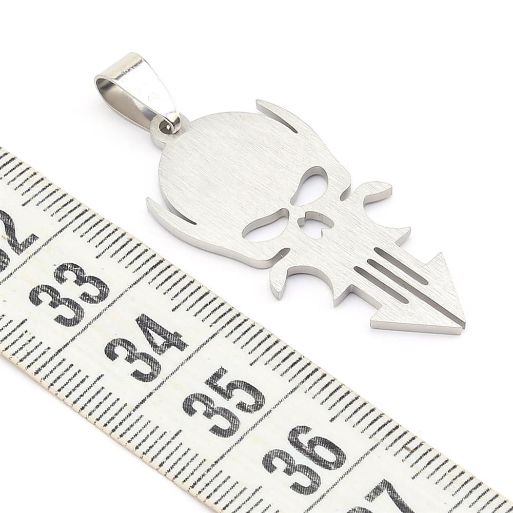 Kararmaz Çelik Kurukafa Kolye Ucu