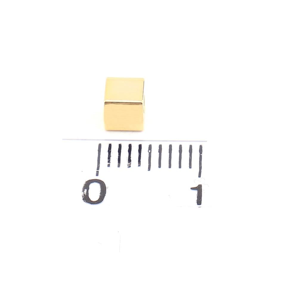 Kararmaz Metal Küp Boncuk 5 Adet