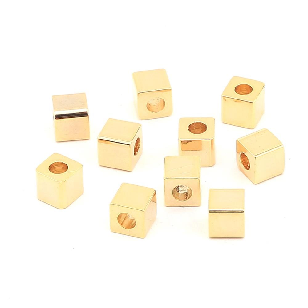 Kararmaz Metal Küp Boncuk 5 Adet