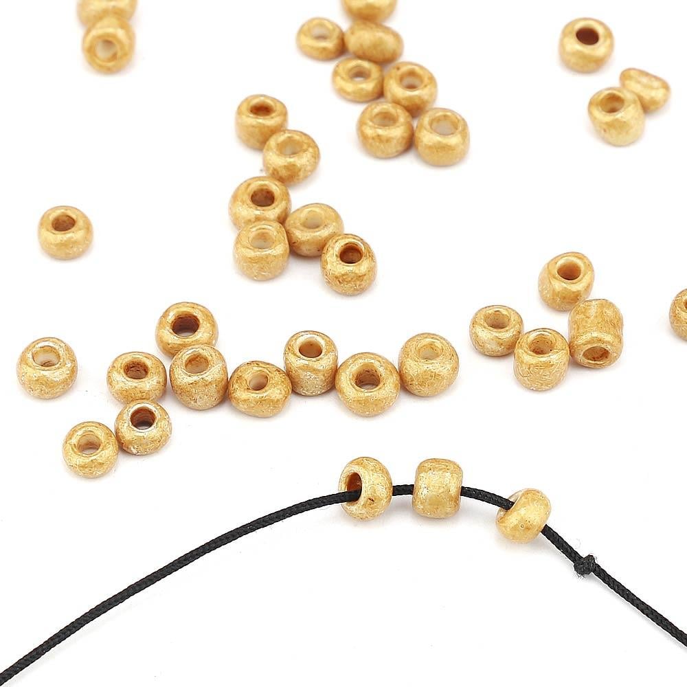 Kesme Kum Cam Boncuk Altın 6/0