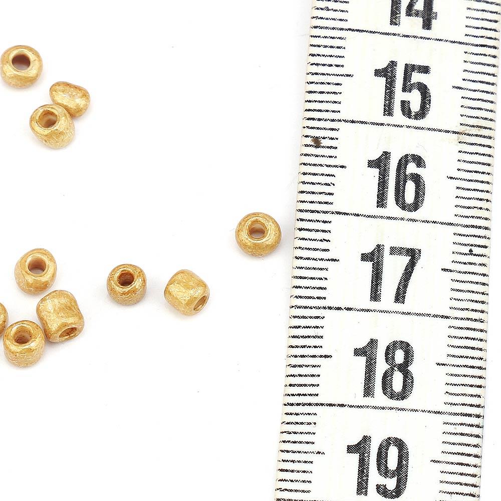 Kesme Kum Cam Boncuk Altın 6/0