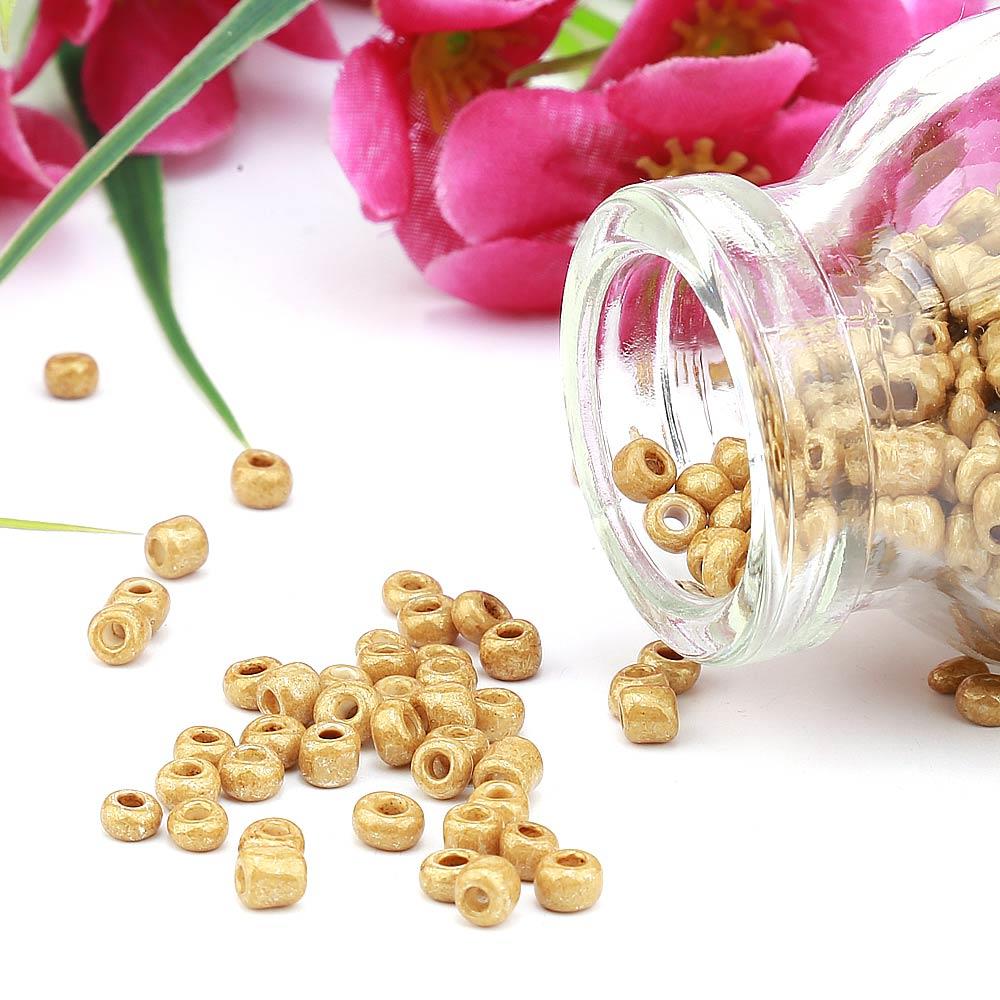 Kesme Kum Cam Boncuk Altın 6/0