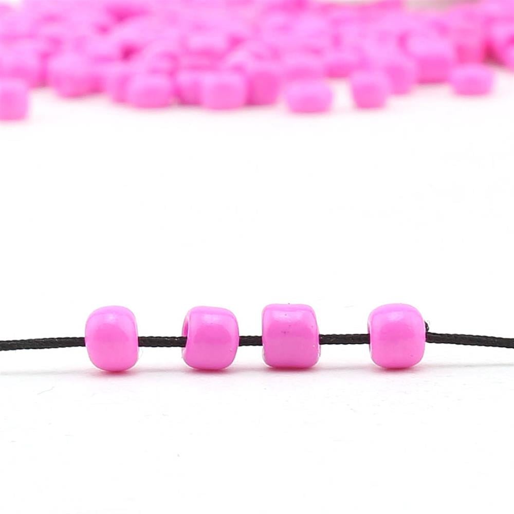 Kesme Kum Cam Boncuk Fuşya