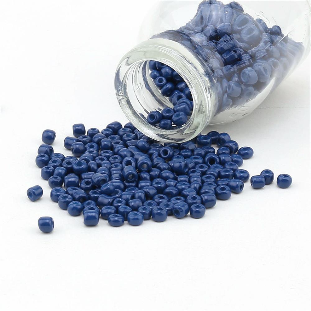 Kesme Kum Cam Boncuk Lacivert