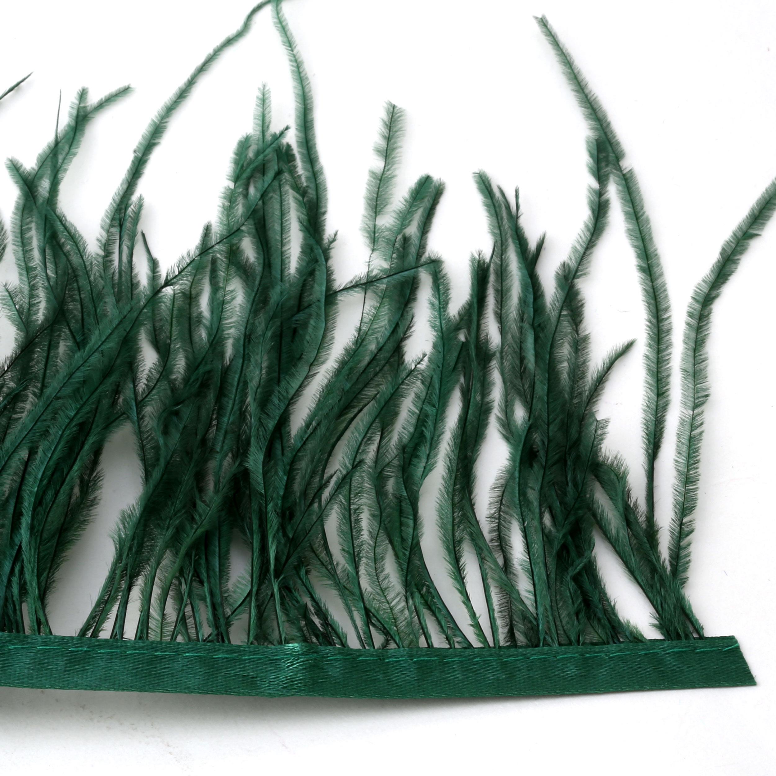 Koyu Yeşil Deve Kuşu Tüyü Şerit