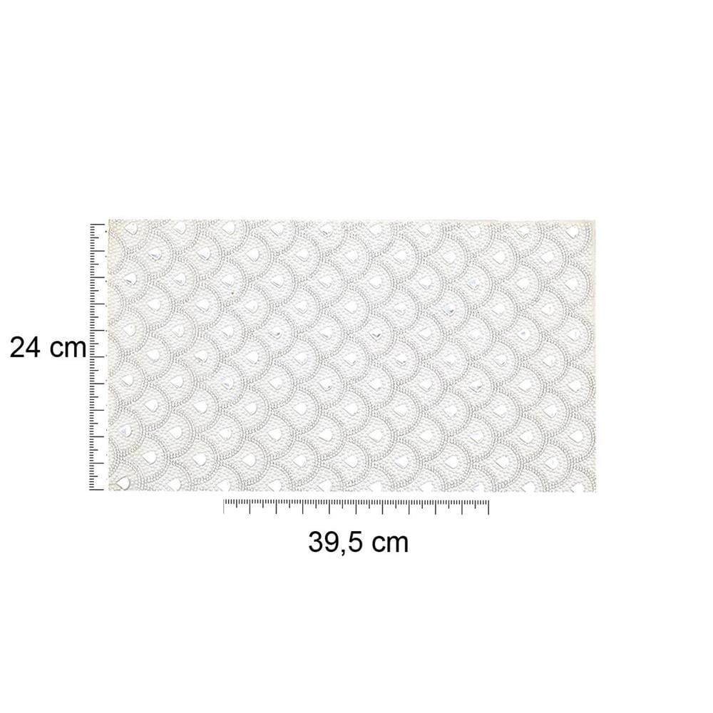 Kristal Damla Taşlı Beyaz İncili Yapıştırma Mesh