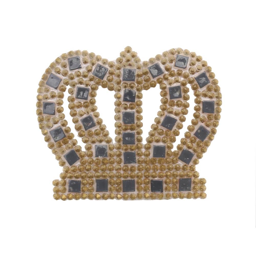 Kristal Gold Taşlı Kral Taç Motif Küçük Boy