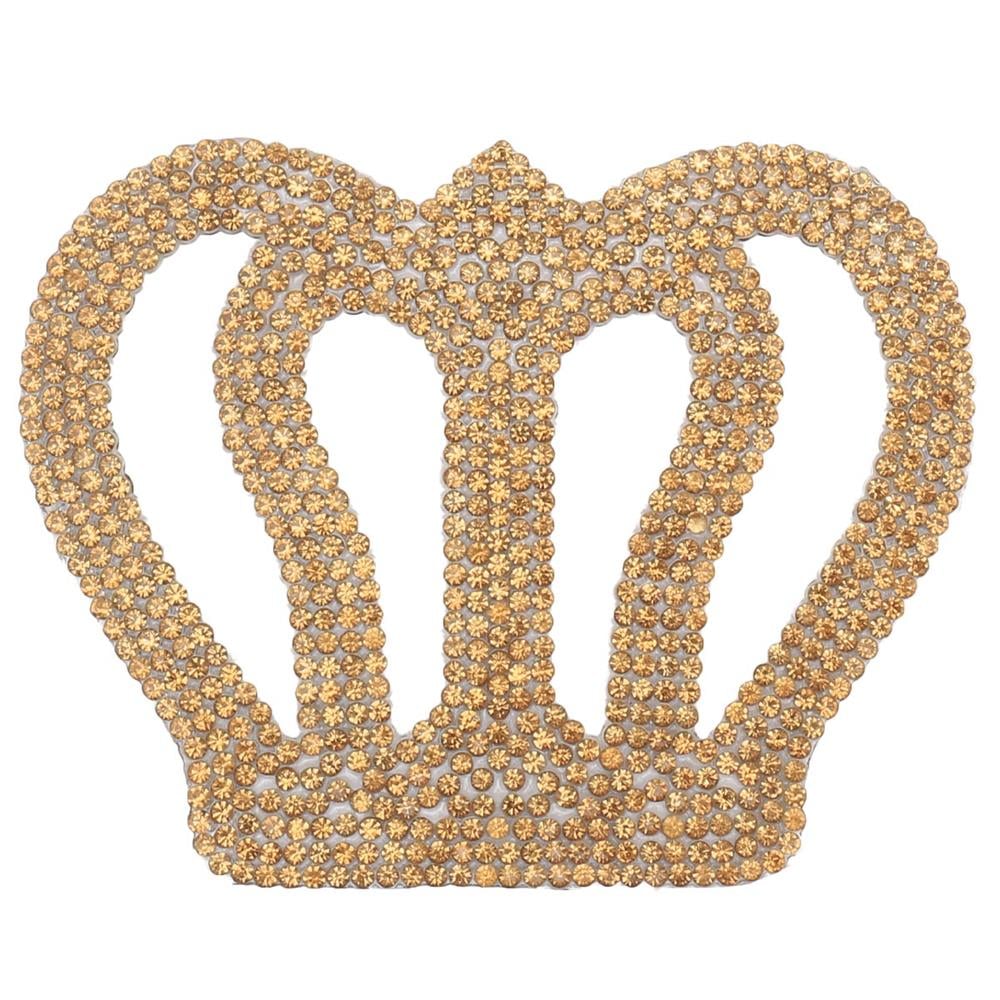 Kristal Gold Taşlı Kral Tacı Motif Orta Boy