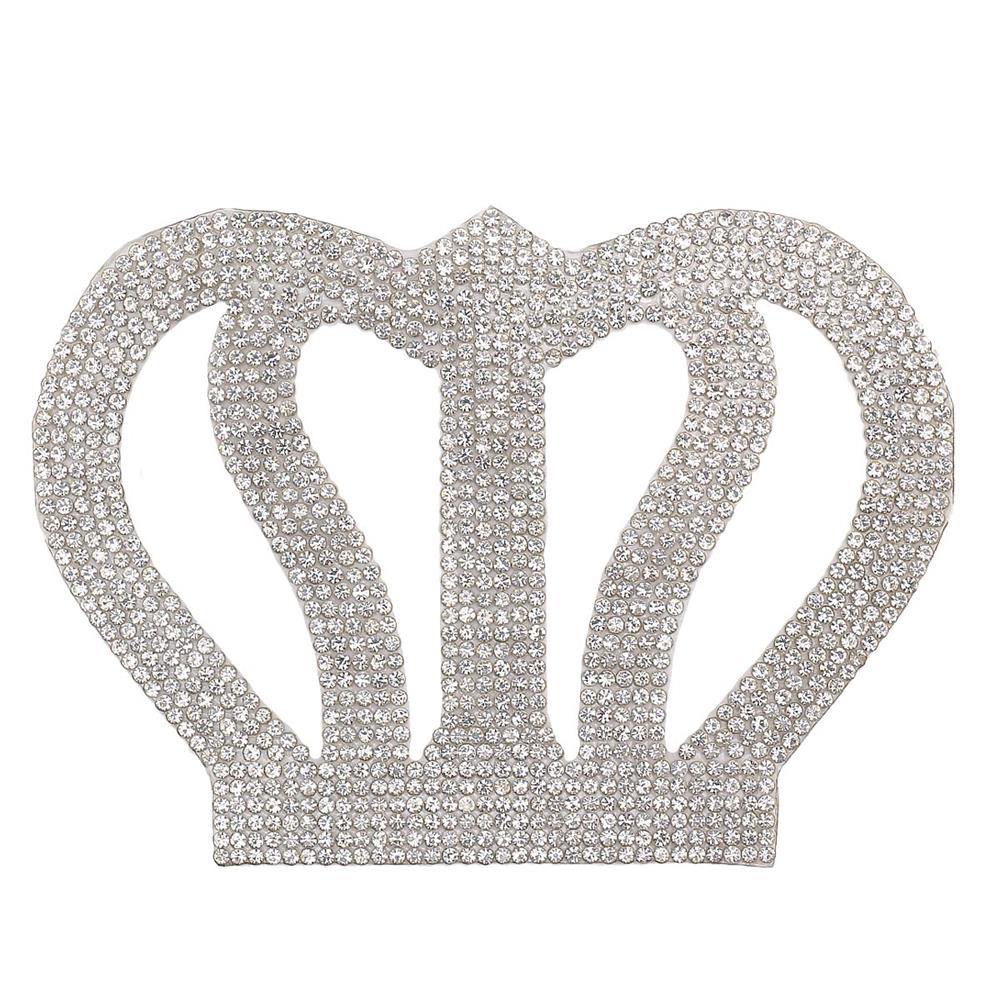 Kristal Gümüş Taşlı Kral Taç Motif 12,5 x 9 cm