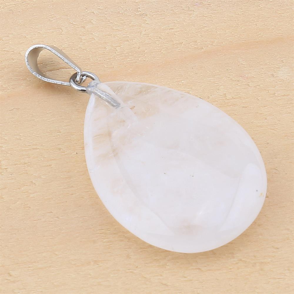 Kristal Kuvars Taşı Damla Kolye Ucu