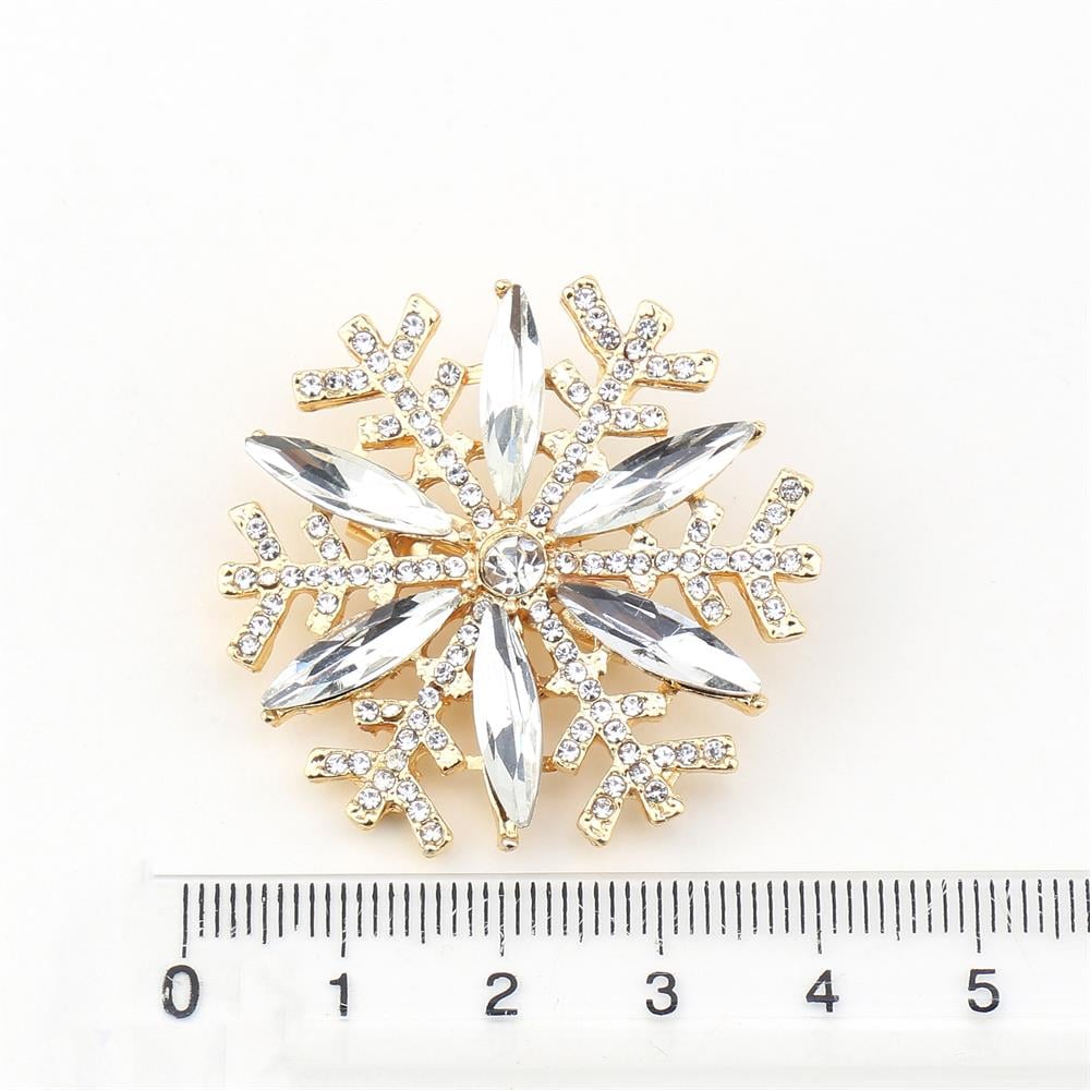 Kristal Taşlı Altın Kartanesi Broş