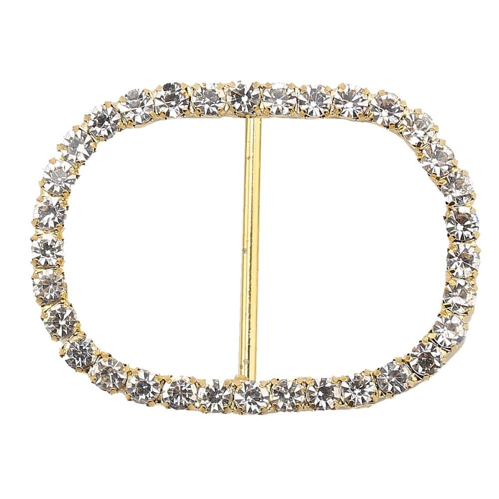 Kristal Taşlı Altın Renk Kemer Tokası