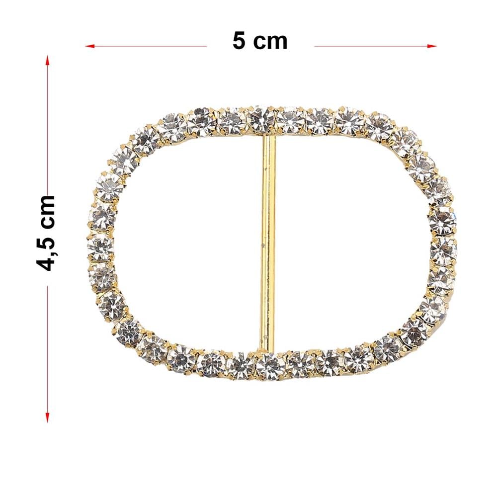 Kristal Taşlı Altın Renk Kemer Tokası