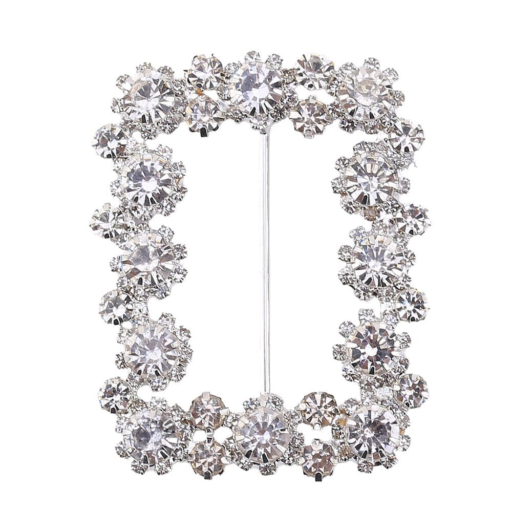 Kristal Taşlı Dikdörtgen Kemer ve Şal Tokası