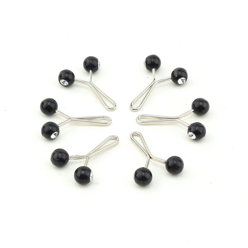 Kristal Taşlı Eşarp Şal Firkete Klipsi 6 Adet