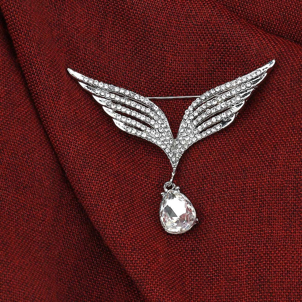 Kristal Taşlı Kanat Broş