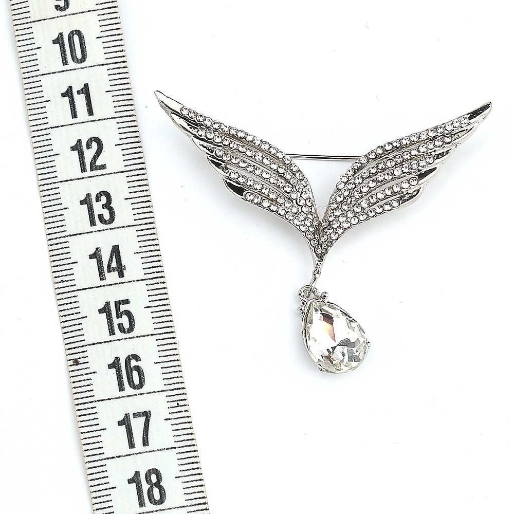 Kristal Taşlı Kanat Broş