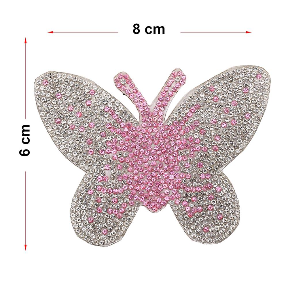 Kristal Taşlı Kelebek Aplik 6 x 8 cm