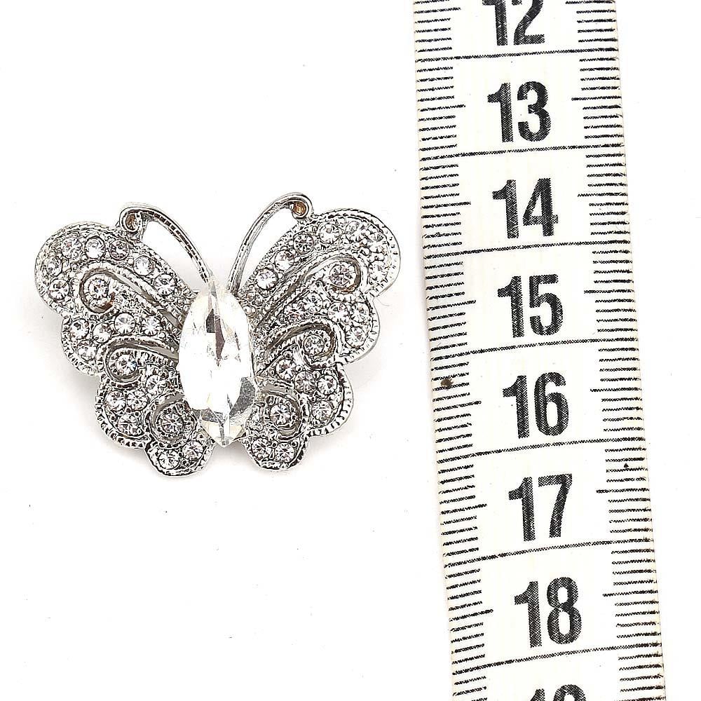 Kristal Taşlı Kelebek Broş