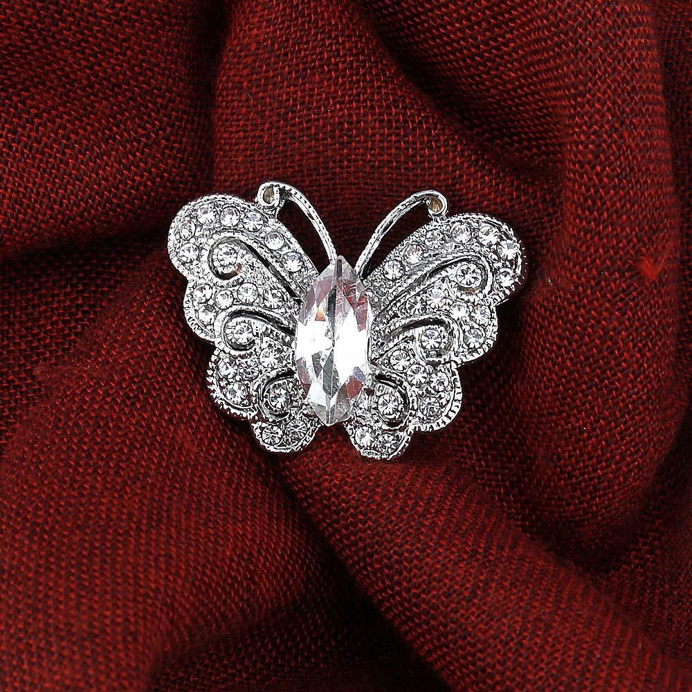 Kristal Taşlı Kelebek Broş
