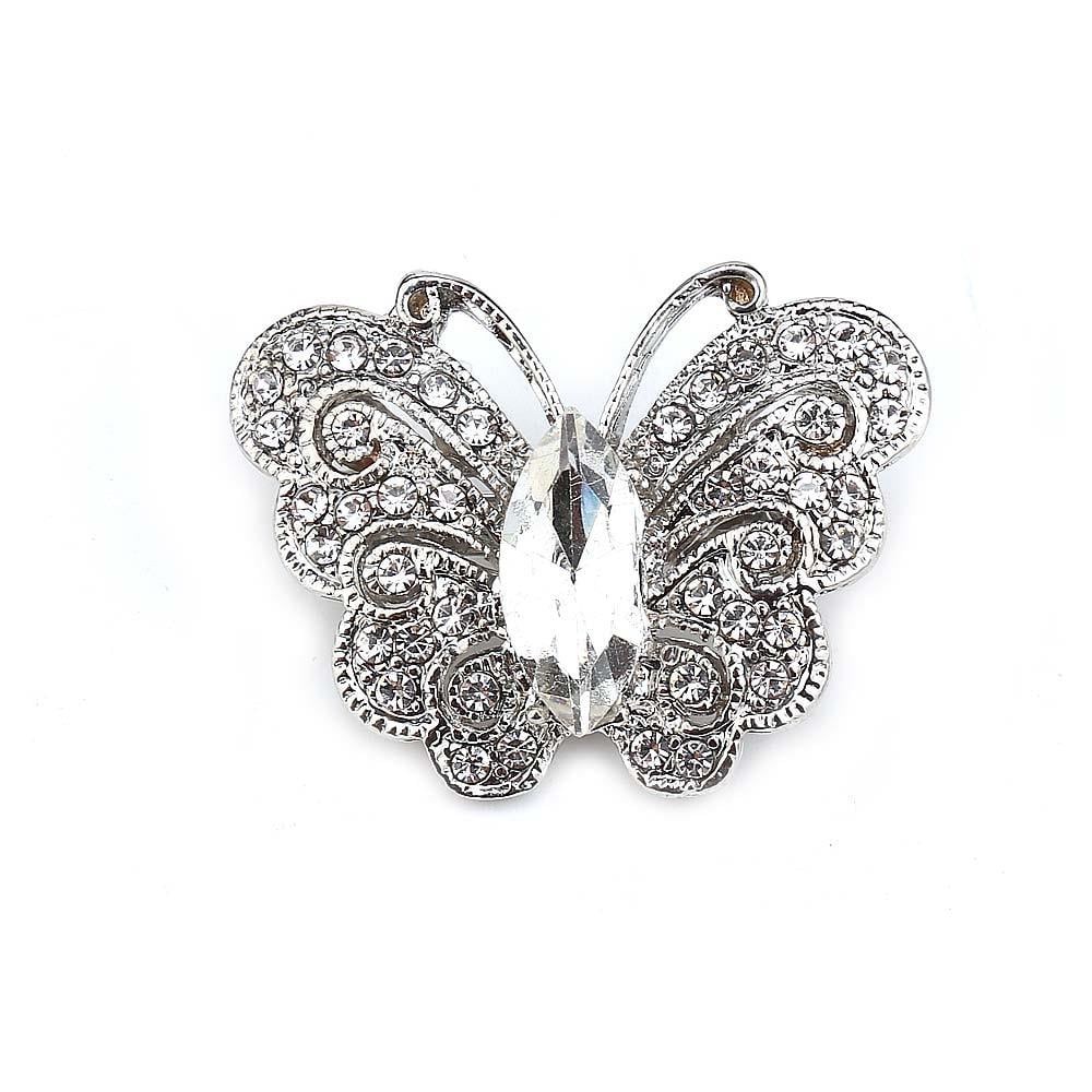 Kristal Taşlı Kelebek Broş