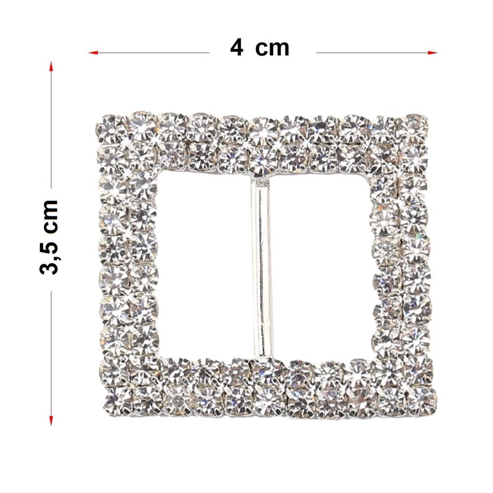 Kristal Taşlı Kemer Tokası Kare