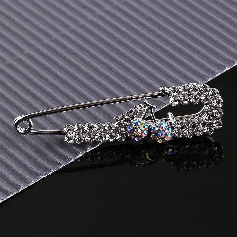 Kristal Taşlı Kirazlı Çengelli Çatal İğne