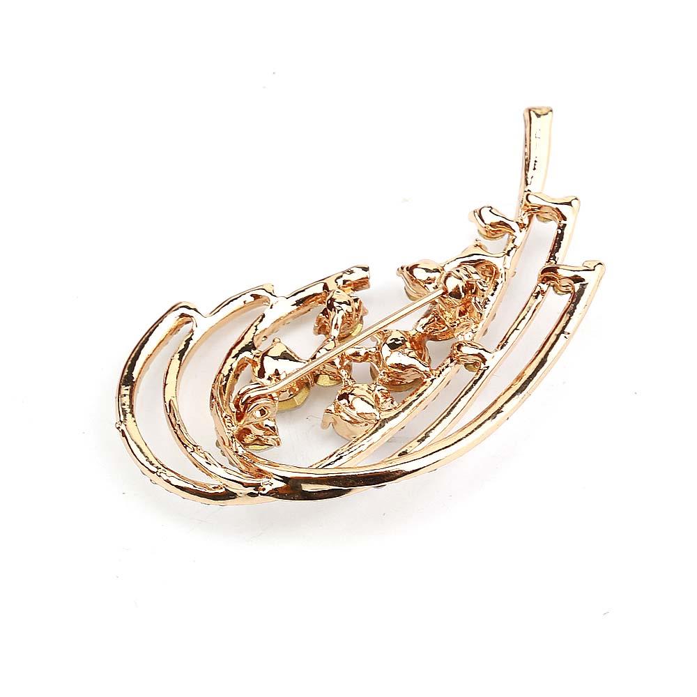 Kristal Taşlı Metal Broş