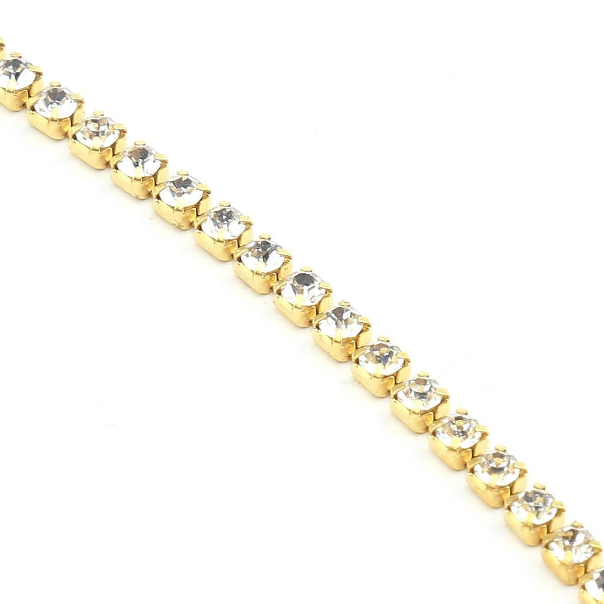 Kristal Taşlı Metal Yuvalı Şerit 