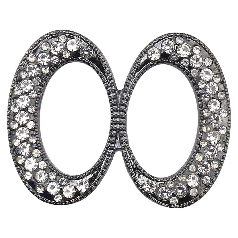 Kristal Taşlı Nikel Renk Kemer Tokası