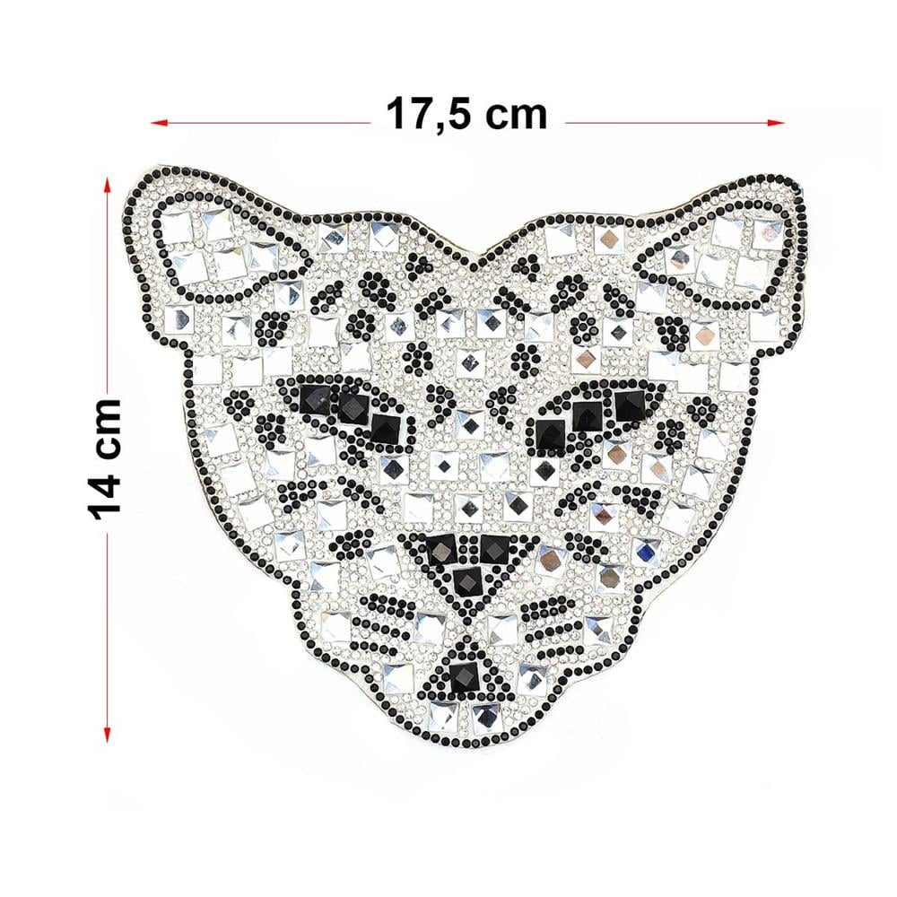 Kristal Taşlı Panter Motif Büyük Boy