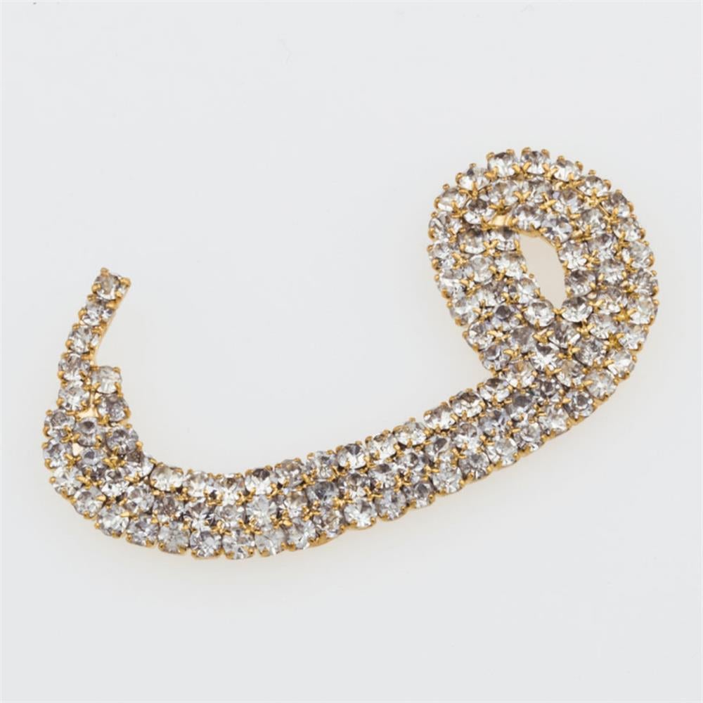 Kristal Taşlı Vav Broş