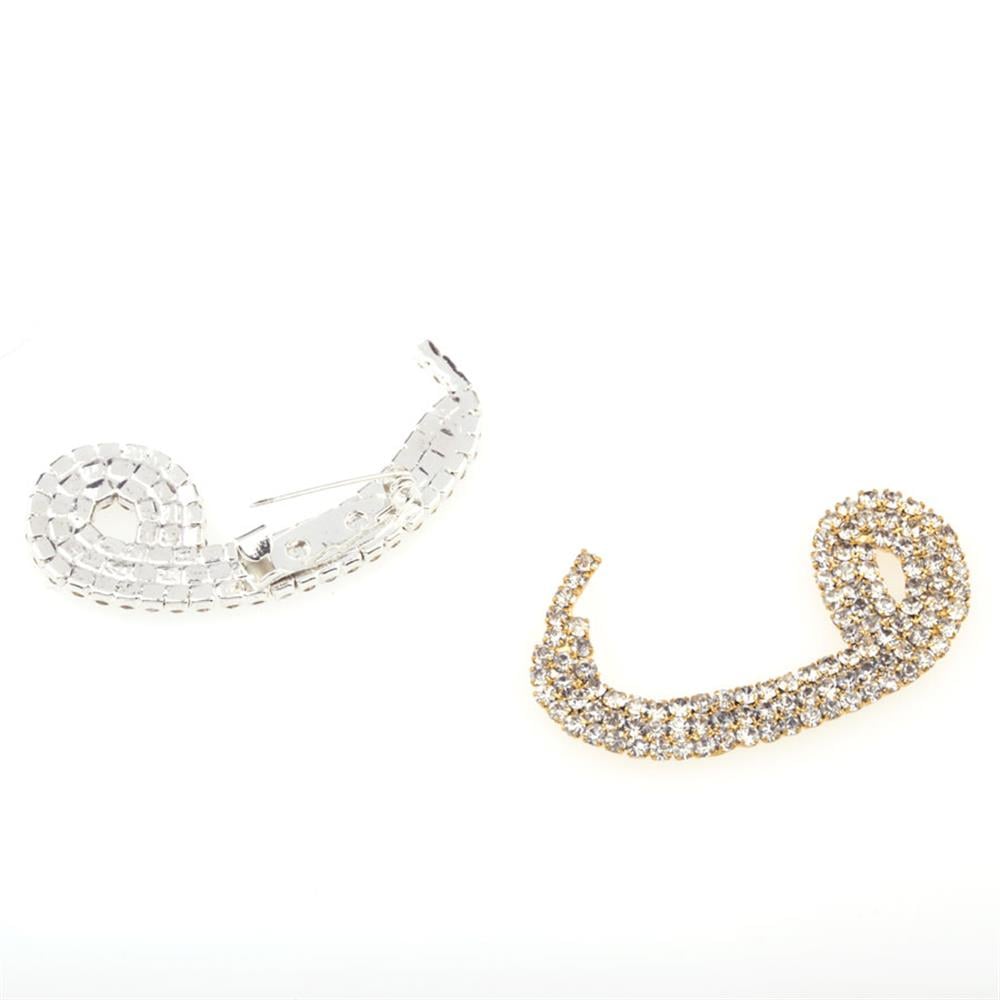 Kristal Taşlı Vav Broş