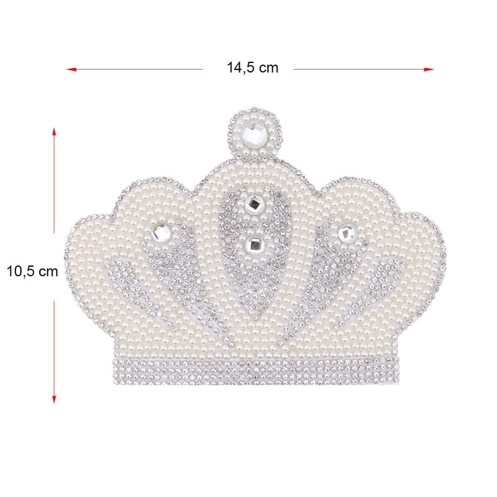 Kristal ve İnci Taşlı Yapıştırma Taç