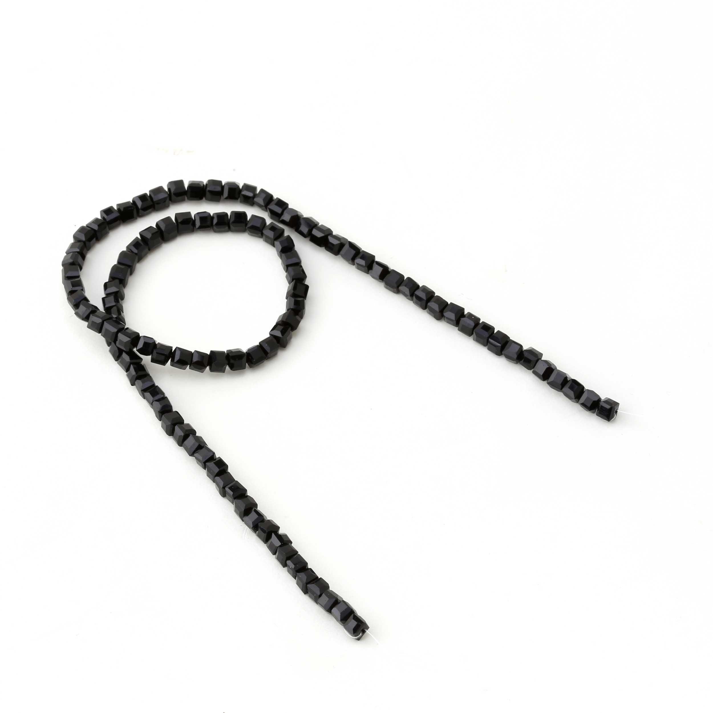 Küp Şeklinde Kristal Cam Boncuk Mat