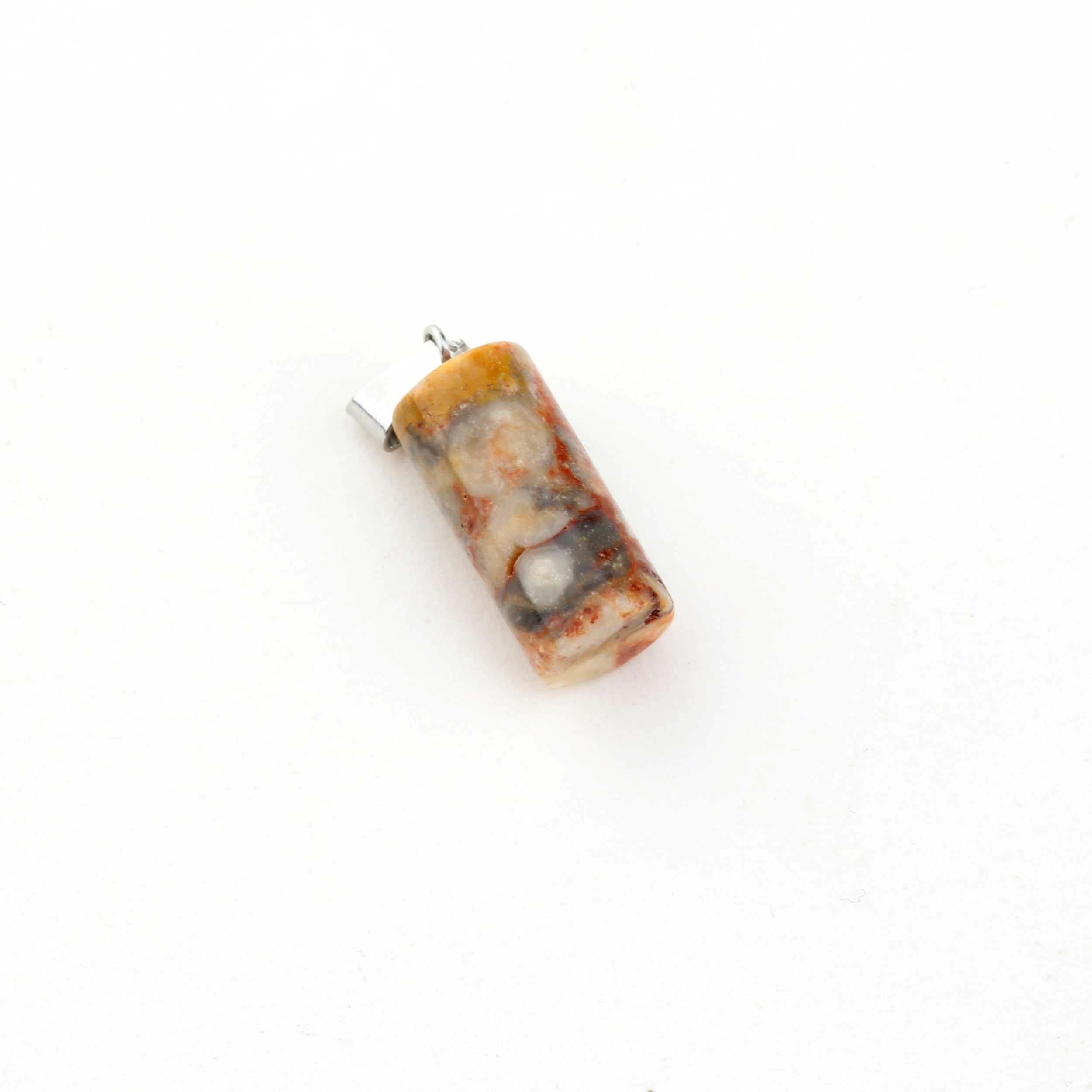 Kuvars Taşı Silindir Kolye Ucu