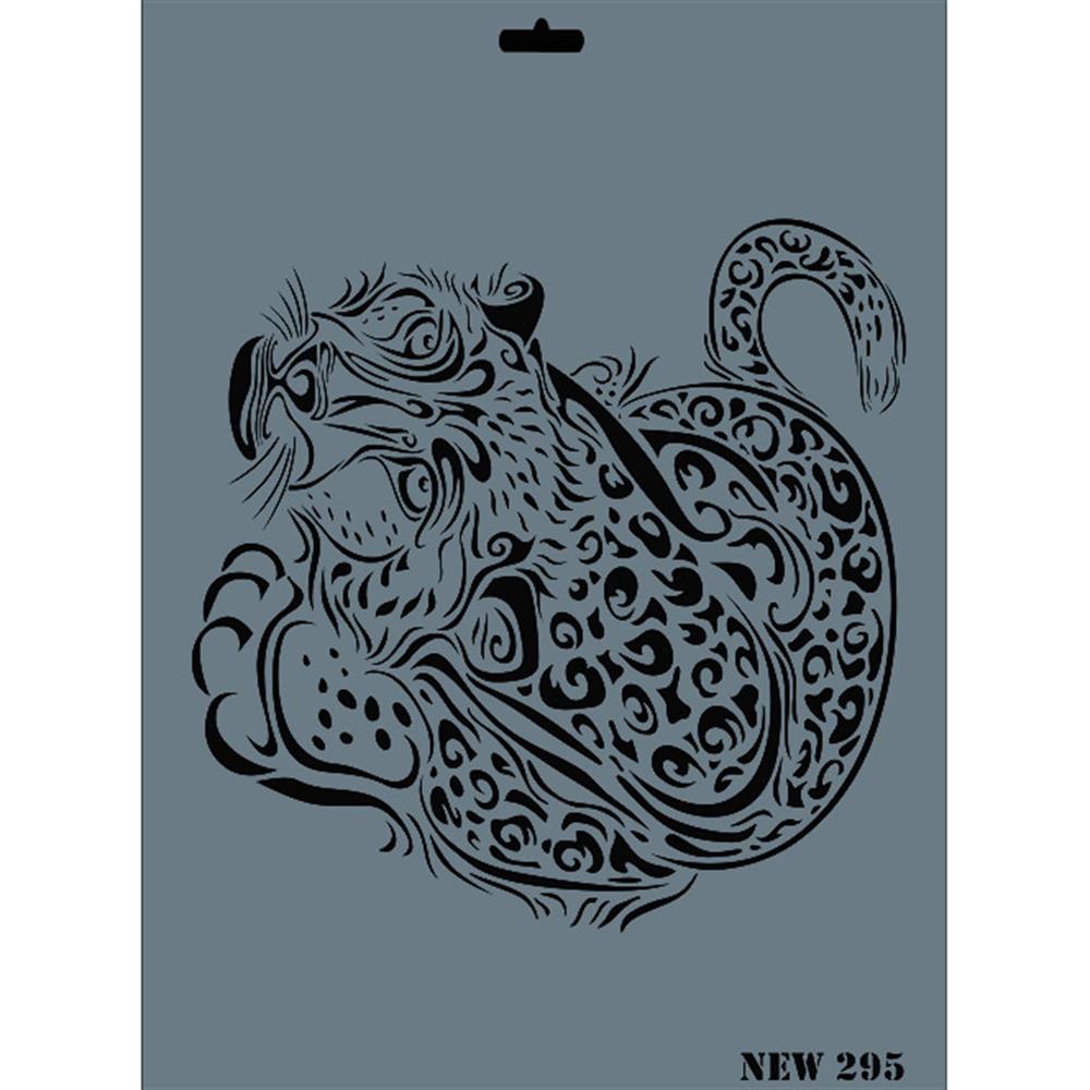 Leopar Stencil Şablon 25X35 cm - Rich New 295