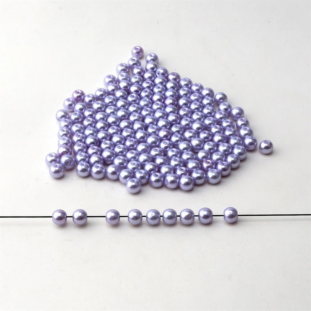 Lila Cam İnci Boncuk 8 mm 100 adet