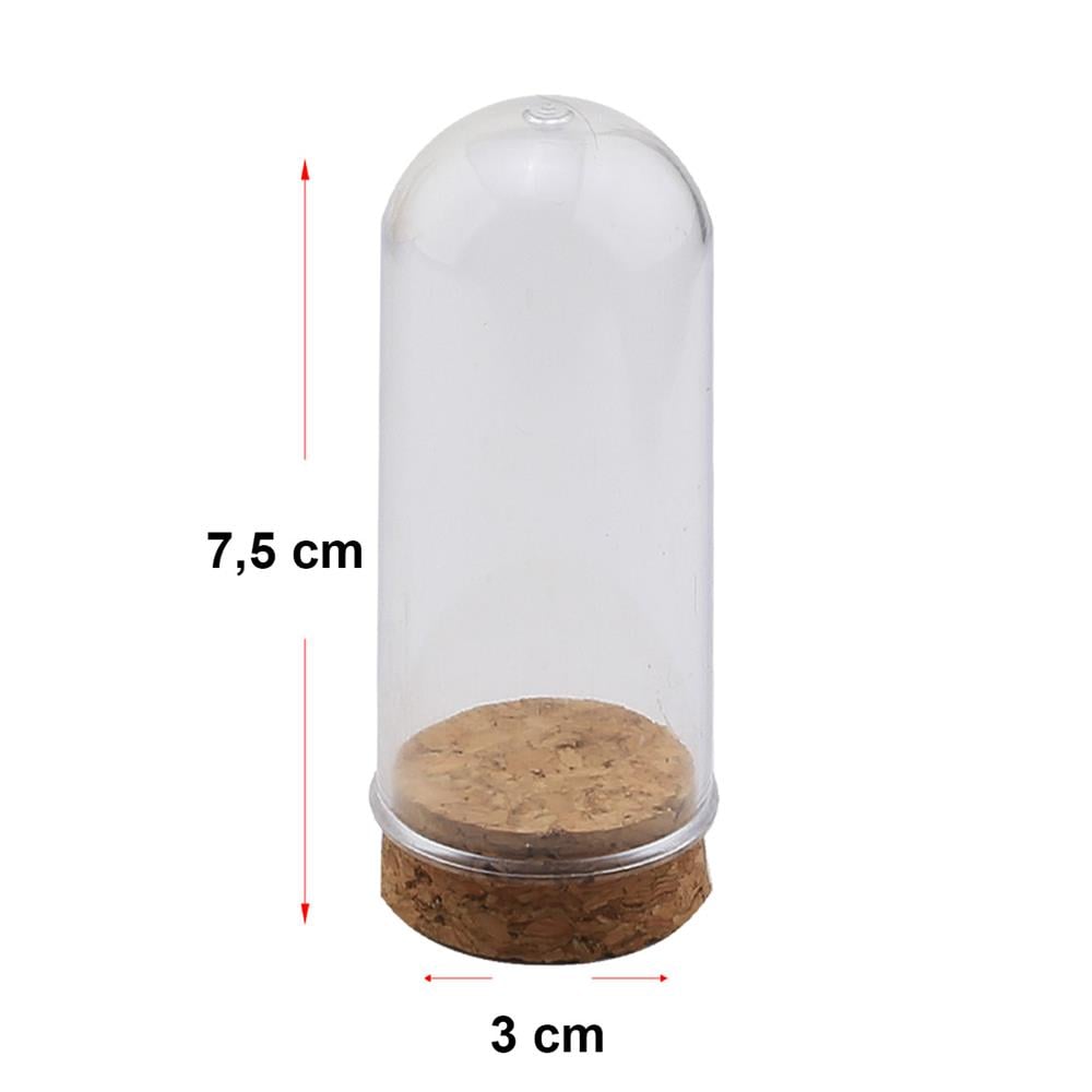 Mantar Tıpalı Plastik Fanus Şişe