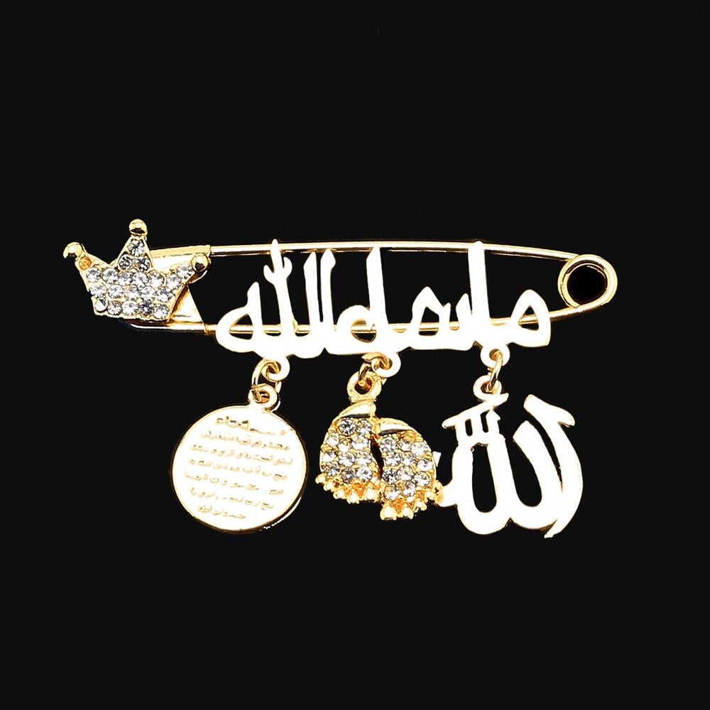 Maşallah Bebek İğnesi Kristal Taç Model