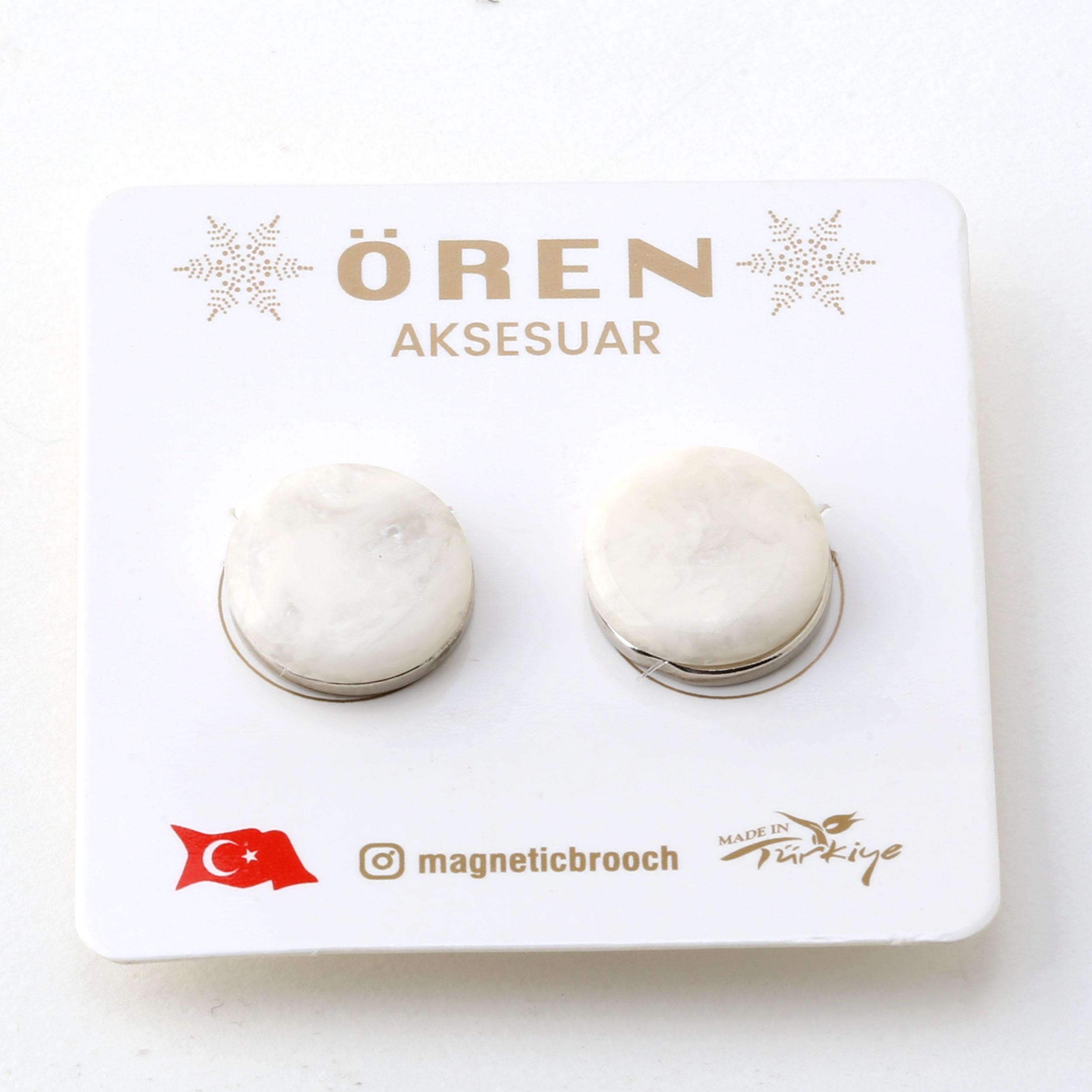 Mermer Görünümlü Mıknatıslı Eşarp Şal Tutucu