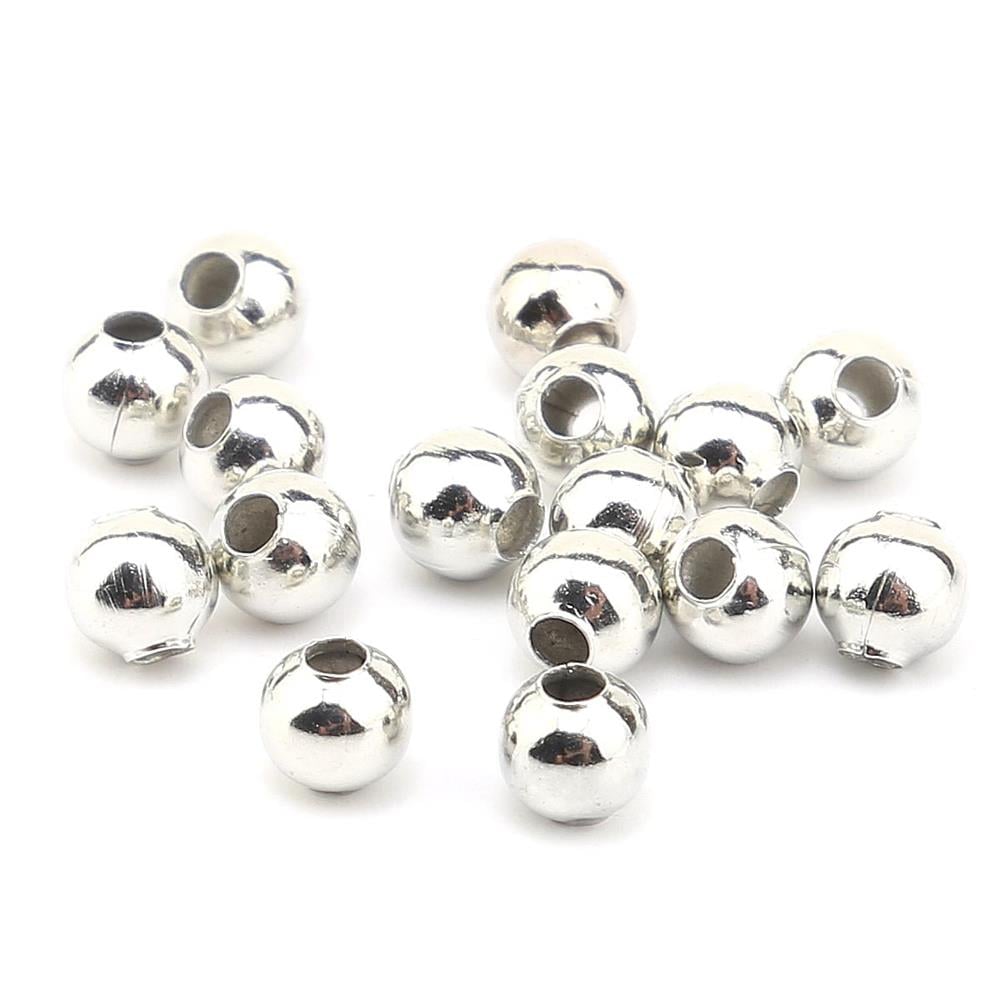 Metal Demir Top Boncuk 4 mm Gümüş (10 Adet)