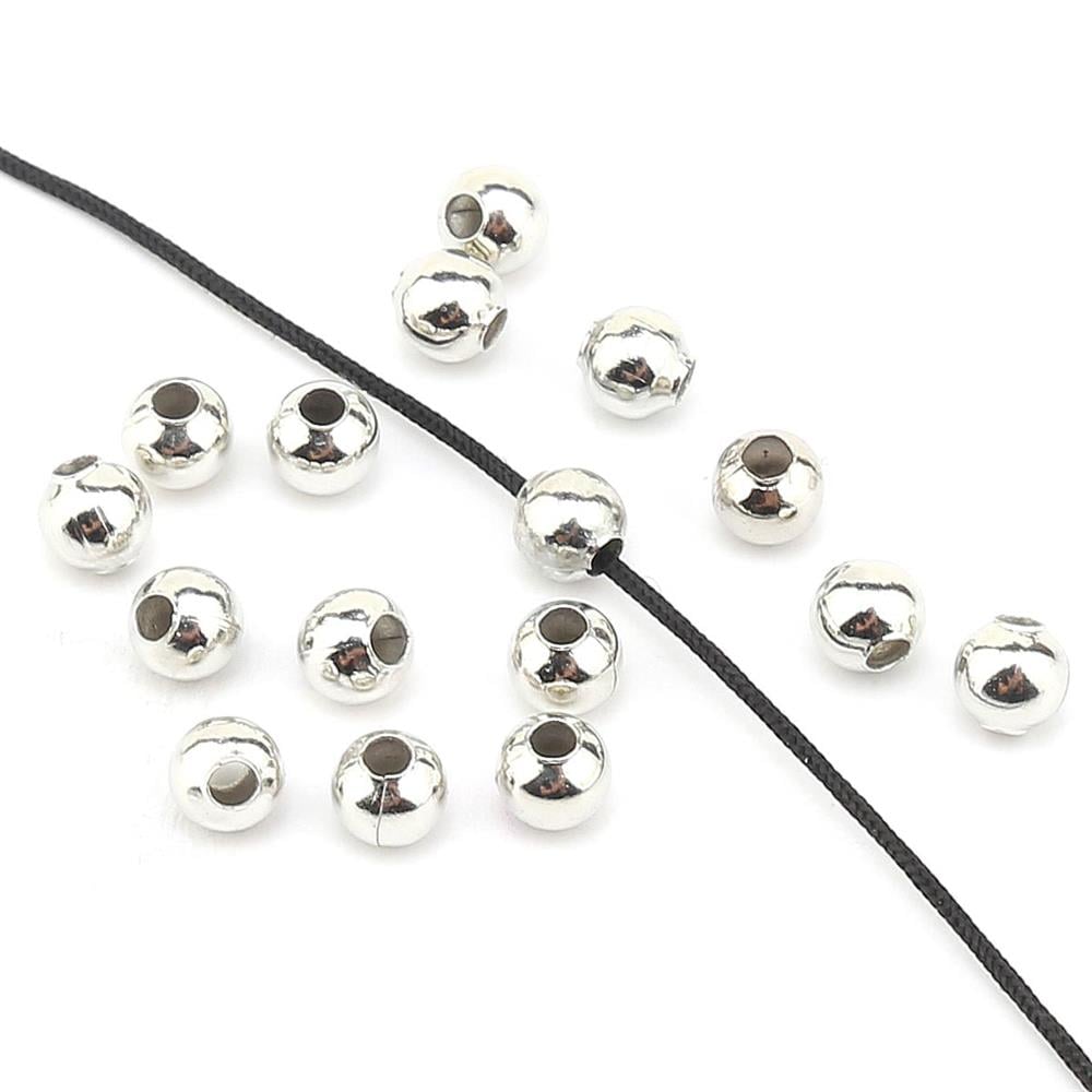 Metal Demir Top Boncuk 4 mm Gümüş (10 Adet)